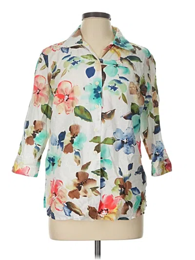 Pre-owned Alala 3/4 Sleeve Button Down Shirt In Ivory