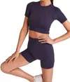 Alala Barr Seamless Tee In Navy In Blue