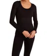 Alala Barre Seamless Long Sleeve Top In Black In Black
