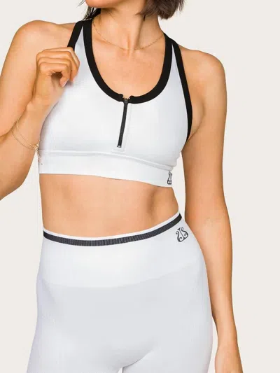 Alala Barre Zip Bra In White In Neutral