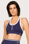 Alala Barre Zip Bra In Navy + White