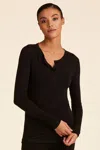 Alala Breakers Henley Top In Black In Black