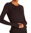 Alala Cinch Long Sleeve Top In Black In Black