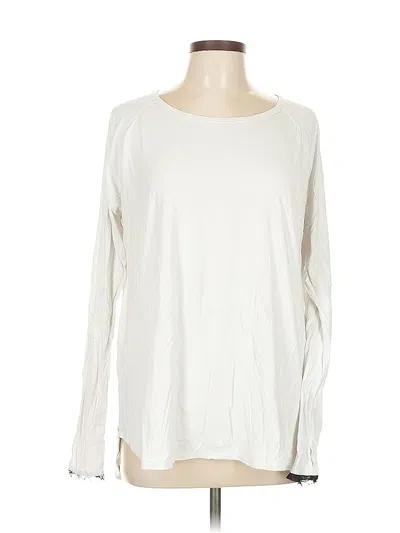 Pre-owned Alala Long Sleeve Top Ivory Boatneck Tops In White