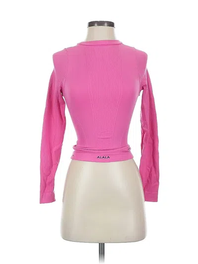 Pre-owned Alala Long Sleeve Top Pink Crew Neck Tops