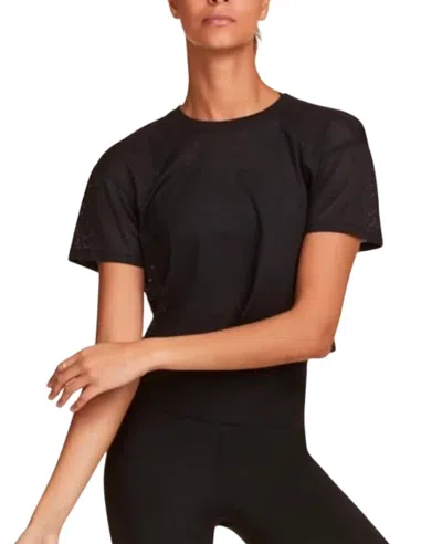 Alala Tie Back Crop Tee In Black