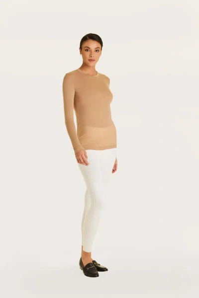 Alala Crewneck Long Sleeve Tee In Camel In Neutral