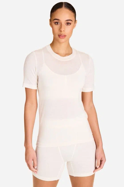 Alala Washable Cashmere Tee In Bone