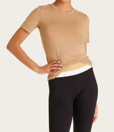 Alala Washable Cashmere Tee In Camel In Brown