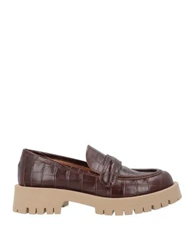 Alamanni Woman Loafers Chocolate Brown Size 5 Leather