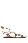 Alameda Turquesa Embellished Synthetic Leather Arco-iris Sandals