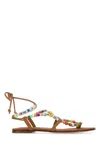 Alameda Turquesa Embellished Synthetic Leather Arco-iris Sandals In Multicoloured