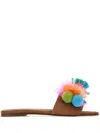 Alameda Turquesa Multicolor Embellished Sandals In Brown