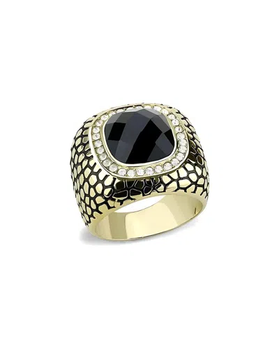 Alamode Jewelry Plated Stainless Steel Ring In Gold