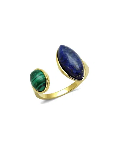Alamode Jewelry Plated Stainless Steel Ring In Multi
