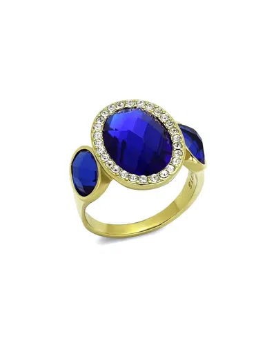 Alamode Jewelry Plated Stainless Steel Ring In Gold
