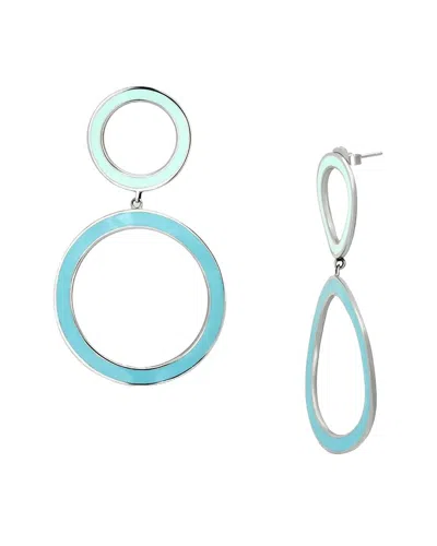 Alamode Jewelry Stainless Steel Earring In Blue
