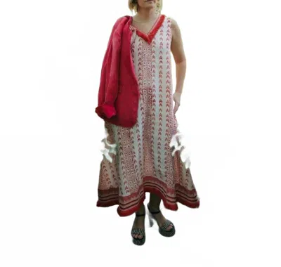 Alamwar Cairo Zambia Print Dress In Tomato With Tomato