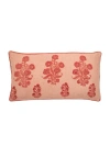 Alamwar English Garden Lumbar Pillow Cover In Coral/clay/rose On Sand