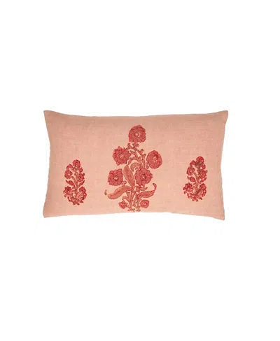 Alamwar English Garden Lumbar Pillow Cover In Pink