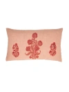 Alamwar English Garden Petit Lumbar Pillow Cover In Coral/clay/rose On Sand
