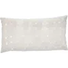 Alamwar Grace Lucknow Lumbar Pillow Cover Natural Linen In Beige/shell