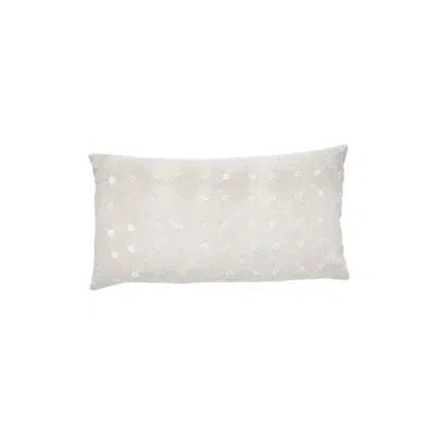 Alamwar Grace Lucknow Lumbar Pillow Cover Natural Linen In Neutral