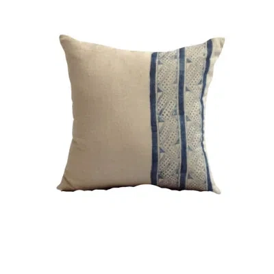 Alamwar Mancala Indigo Decorative Pillow In Neutral
