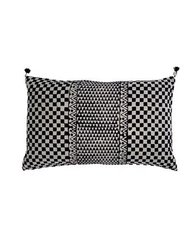 Alamwar Samburu Lumbar Pillow Cover In Gray