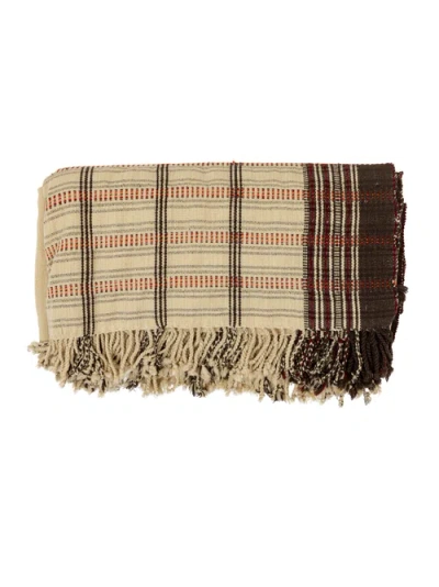 Alamwar Shell/espresso Handwoven Bedspread In Brown