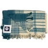Alamwar Shell/indigo Handwoven Bedspread In Blue