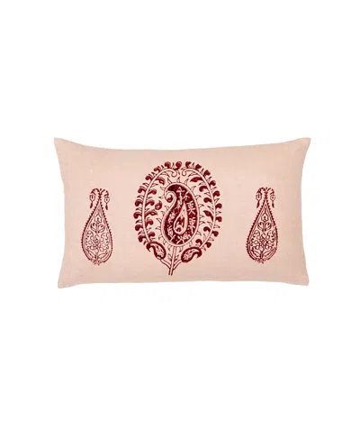 Alamwar Tashkent Lumbar Pillow Cover In Purple