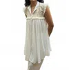 Alamwar Tunic Sleeveless Dress In White W/ Beige On Top In Multi
