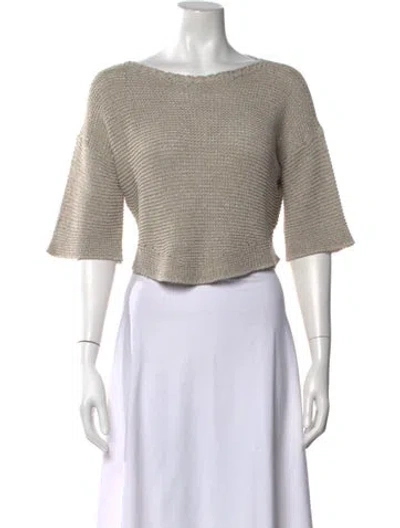 Pre-owned Alan Bilzerian Bateau Neckline Sweater In Neutral