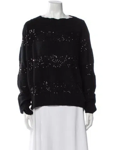 Pre-owned Alan Bilzerian Cashmere Bateau Neckline Sweater In Black