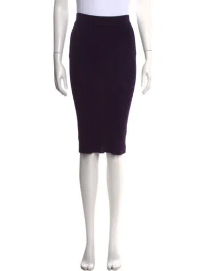 Pre-owned Alan Bilzerian Cashmere Midi Length Skirt In Purple