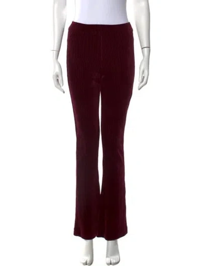 Pre-owned Alan Bilzerian Flared Pants In Burgundy