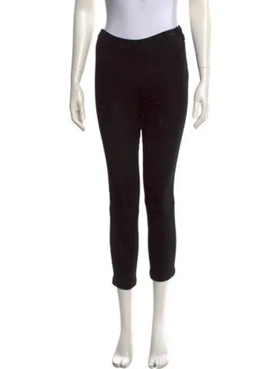 Pre-owned Alan Bilzerian Lamb Leather Skinny Leg Pants In Black