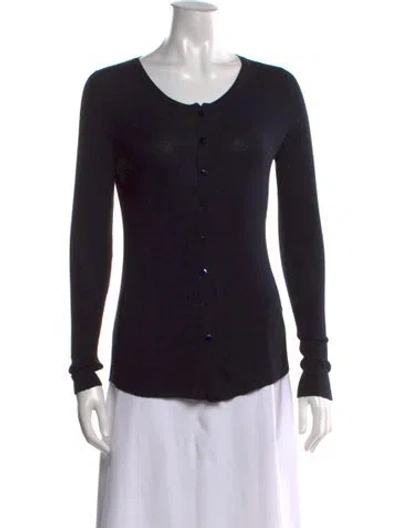 Pre-owned Alan Bilzerian Silk V-neck Sweater In Black