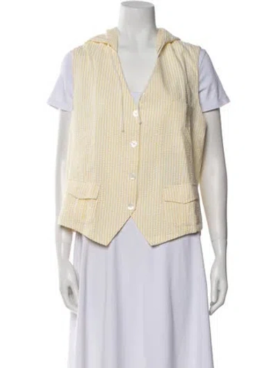 Pre-owned Alan Bilzerian Striped Vest In Neutral