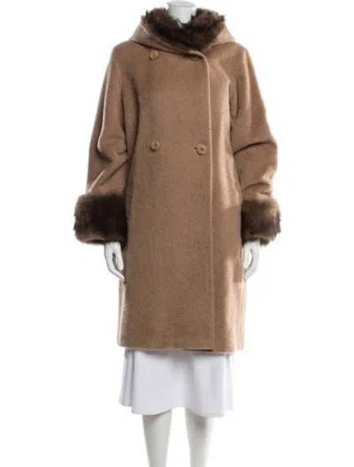 Pre-owned Alan Bilzerian Wool Coat In Brown