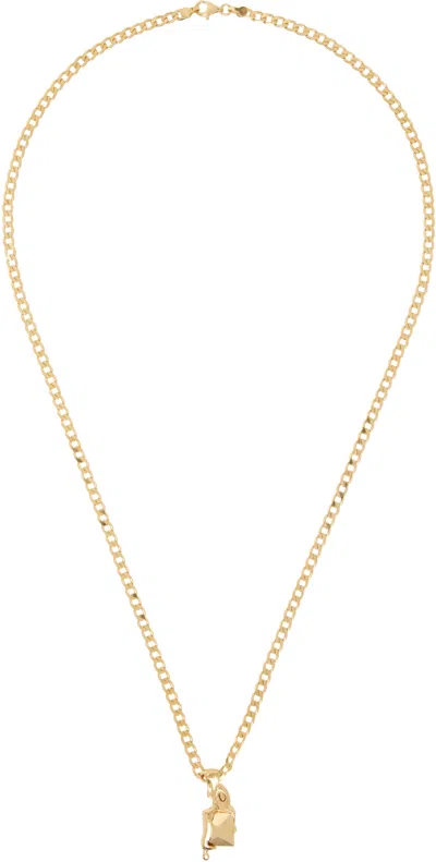 Alan Crocetti Gold Hard Melt Curb Necklace