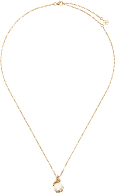 Alan Crocetti Gold Pearl In Heat Necklace In Gold Vermeil