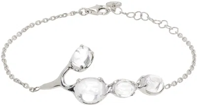 Alan Crocetti Silver Droplet Bracelet In Rhodium Vermeil