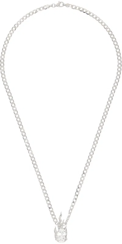 Alan Crocetti Silver 'gem In Heat' Necklace In Rhodium Vermeil