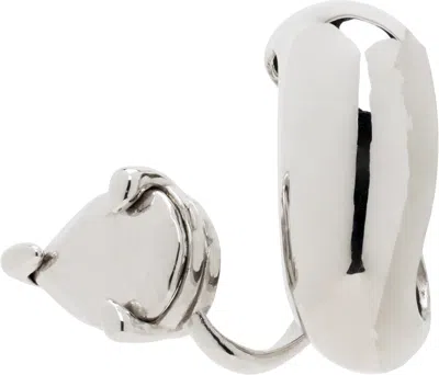 Alan Crocetti Silver Hard Alien Left Ear Cuff In Metallic