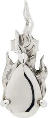 Alan Crocetti Silver Mini Hard Gem In Heart Single Earring In Rhodium Vermeil