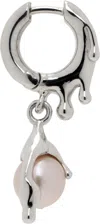 Alan Crocetti Silver Nano Pearl Melt Single Earring In Rhodium Vermeil