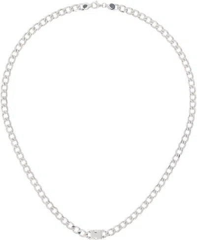 Alan Crocetti Silver Unity Curb Chain Necklace In Rhodium Vermeil