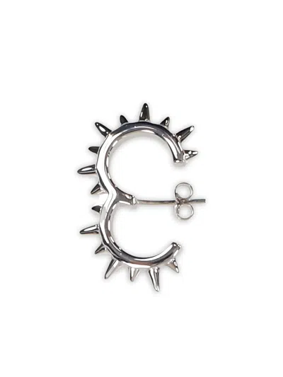 Alan Crocetti 尖钉缀饰圈形耳环 In Silver